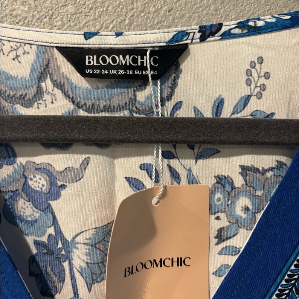 BloomChic Blue and White Patterned Maxi Dress - Picture 2 of 5